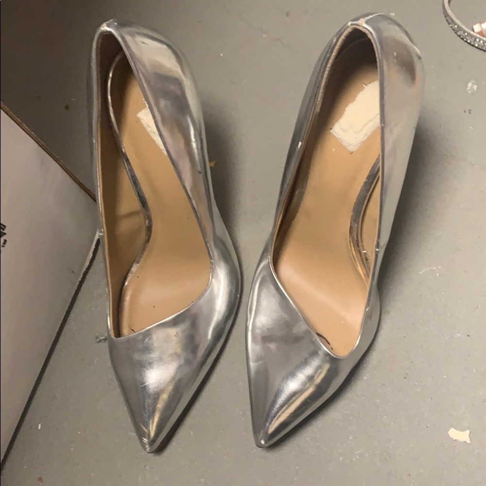Size 8.5 silver heels